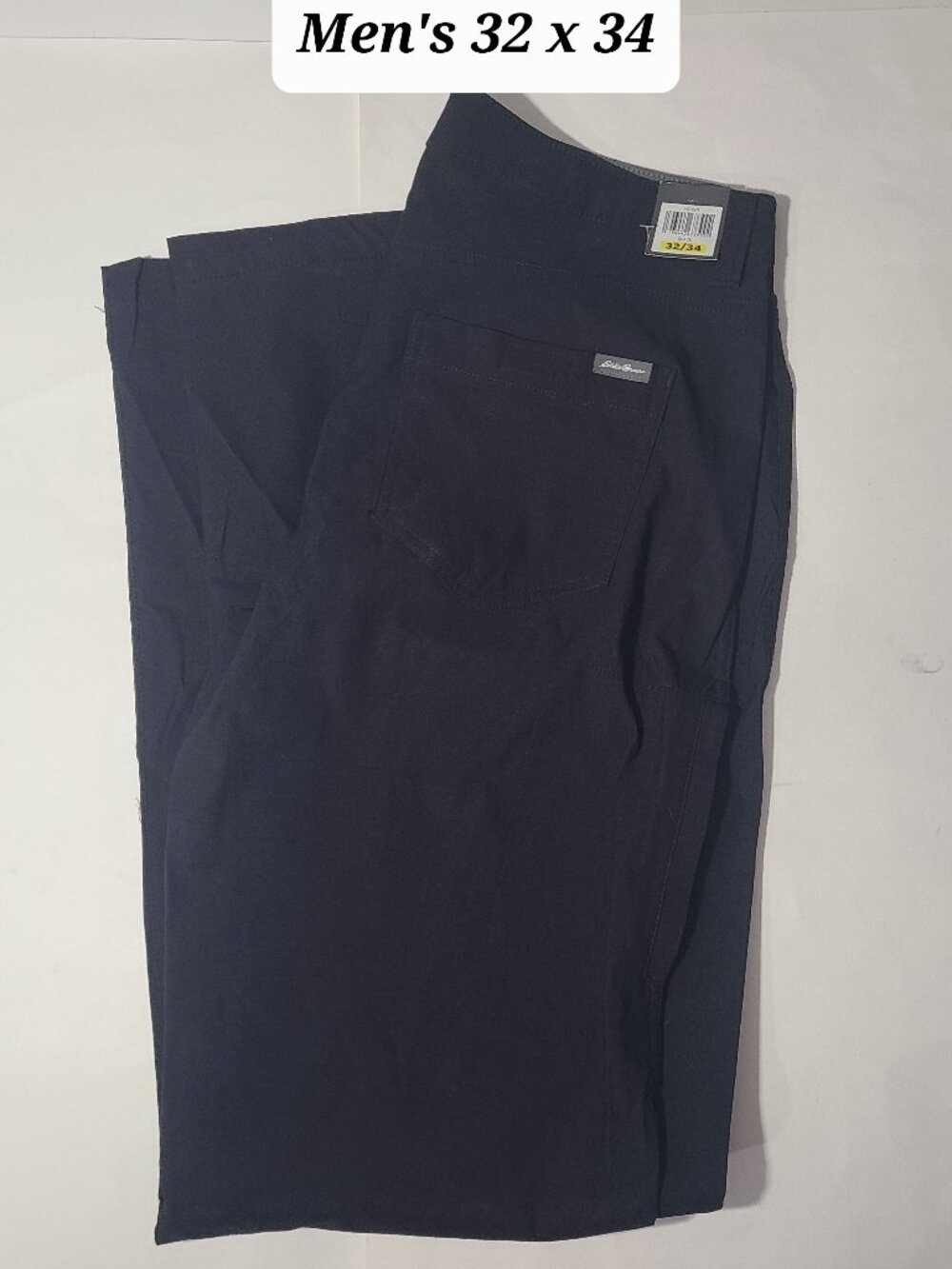 Eddie Bauer Men's Black Stretch Lightweight Hiking Pants Size 32 x 34 NWT